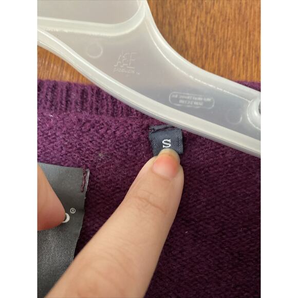 Marc O'Polo Core Lambswool V-Neck Pullover Sweater Burgundy Argyle Style Gray - Picture 8 of 9